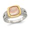Gem And Harmony Black Mother of Pearl Ring in Antiqued Sterling Silver with 14K Gold Accents